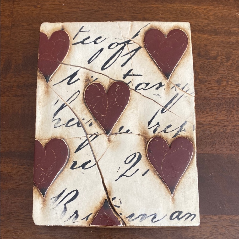 Sid Dickens Red Hearts with Script Tile